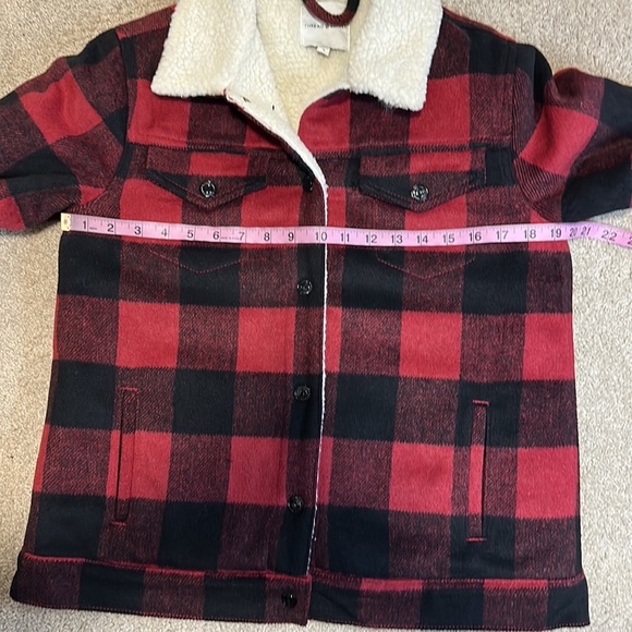 Thread & Supply red plaid Sherpa lined jacket S - Picture 10 of 12